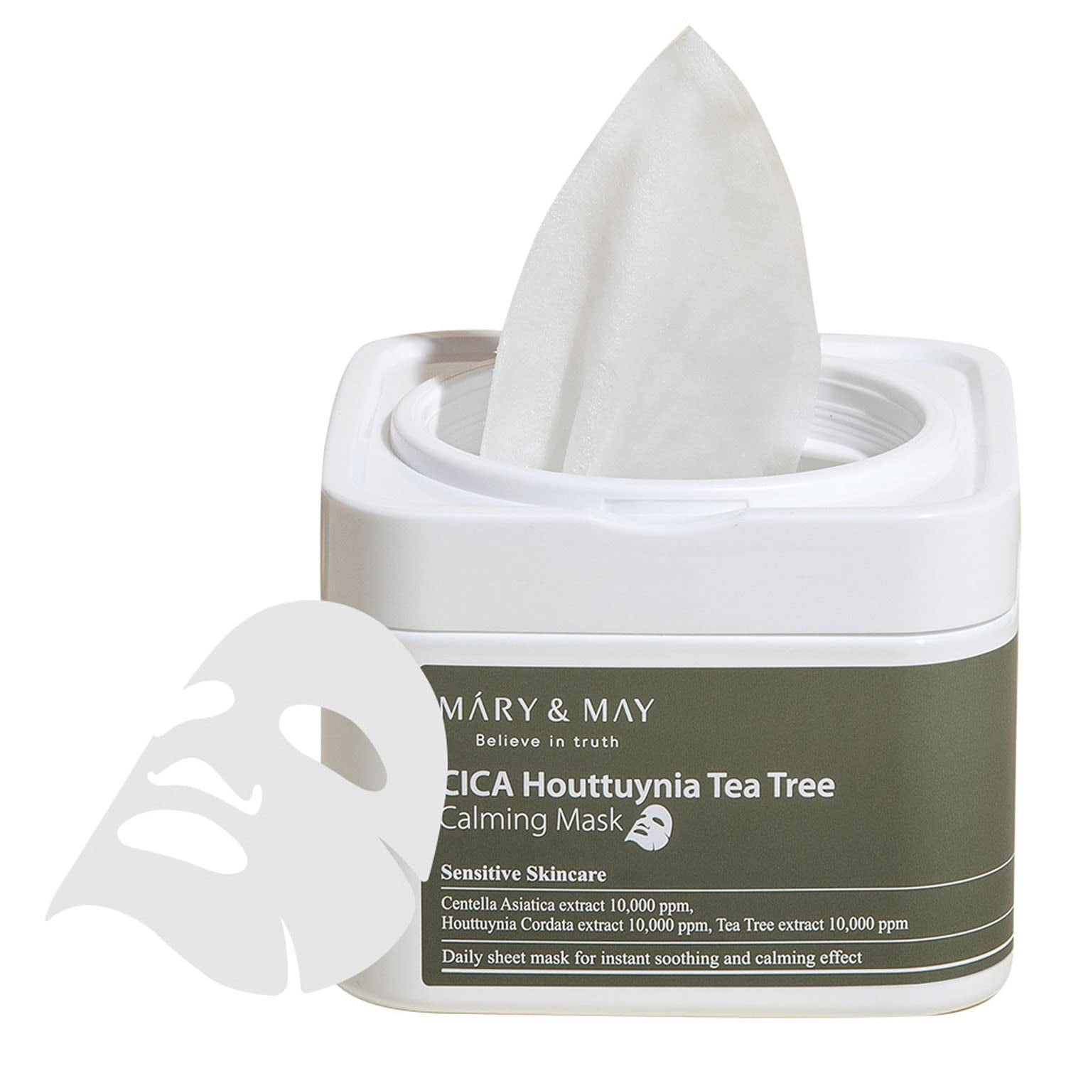CICA Houttuynia Tea Tree Calming Mask, 30EA