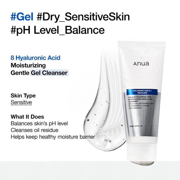 8 Hyaluronic Acid Moisturizing Gentle Gel Cleanser, 150ml